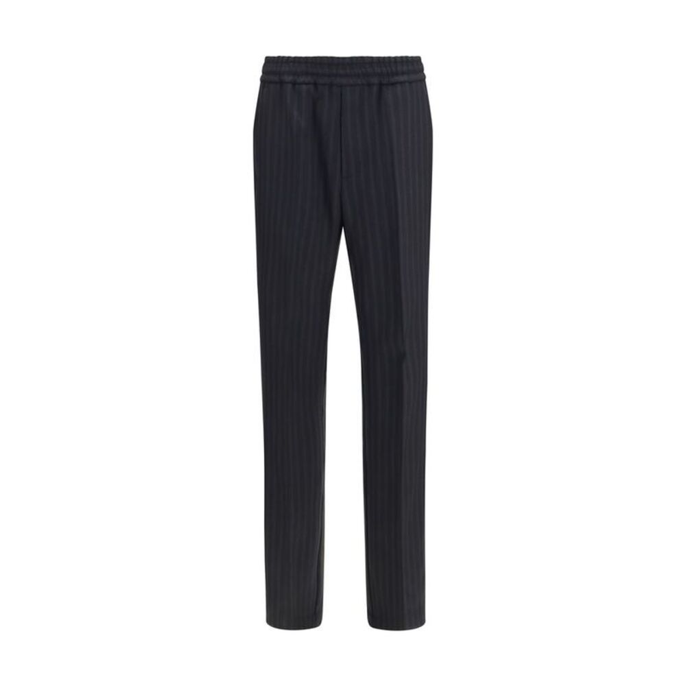 Versace Black Wool Oves Aries Dress Men's Pants